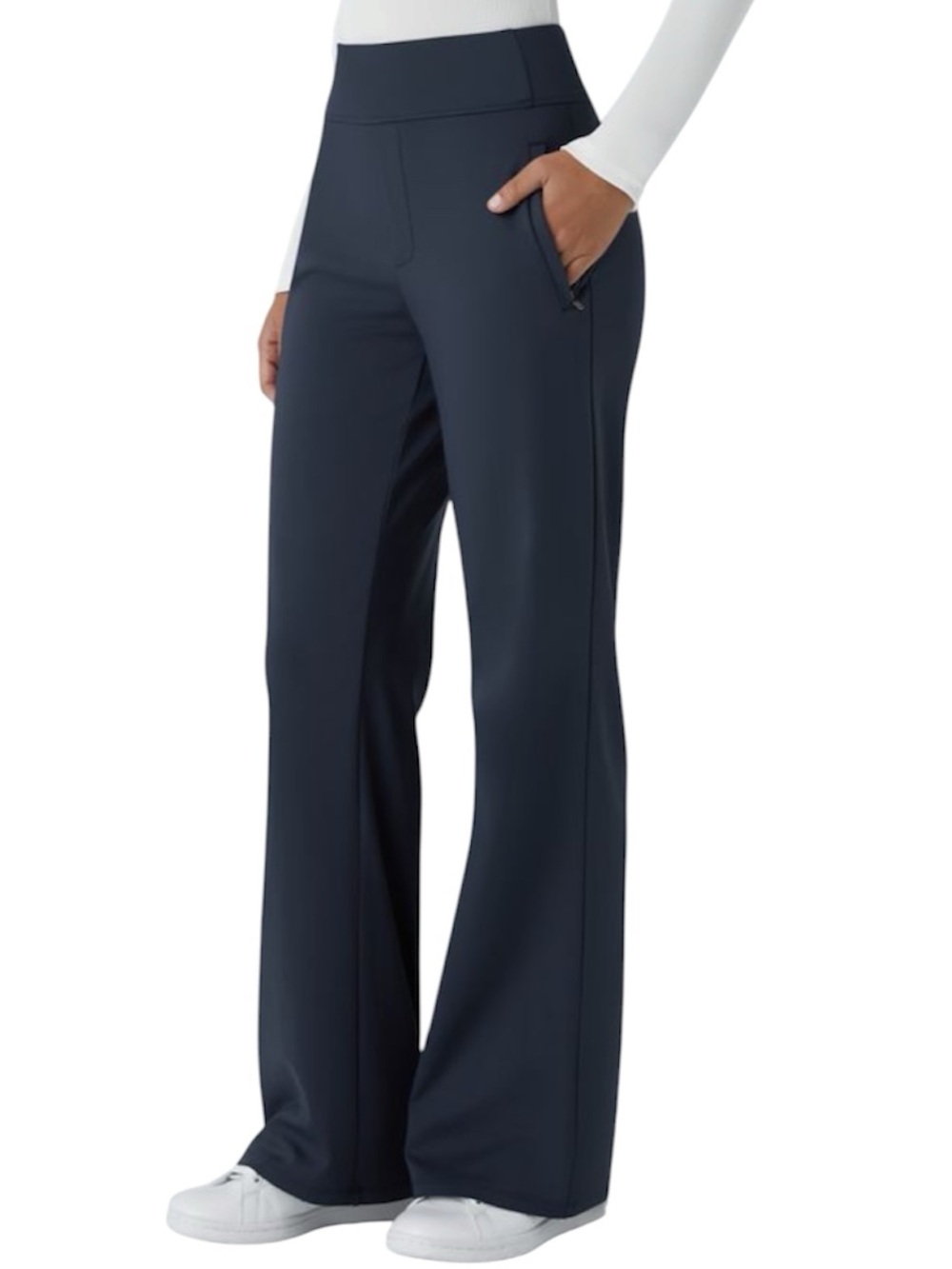 Halara Flex DayStretch Mid Rise Side
Zipper Pocket Work Flare Pants Medium Petit